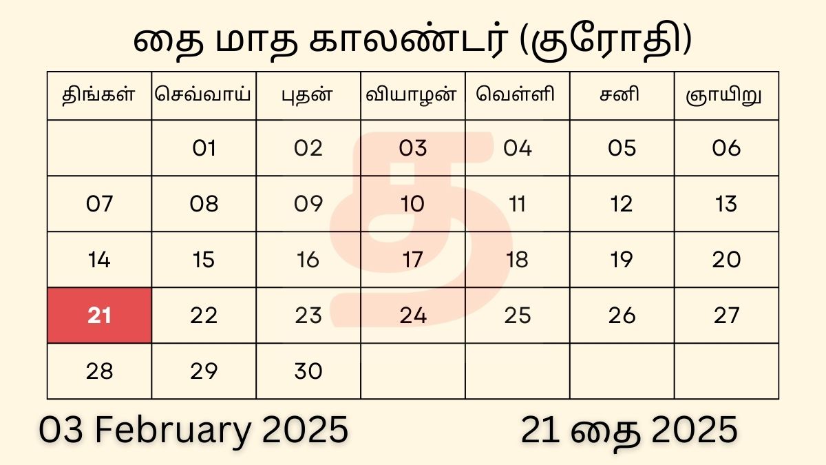 03 February 2025 Tamil Daily Calendar