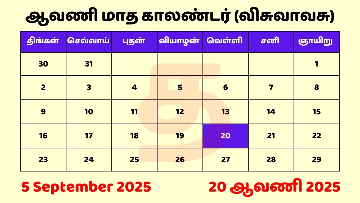 05 Sep 2025 Tamil Daily Calendar Download PDF