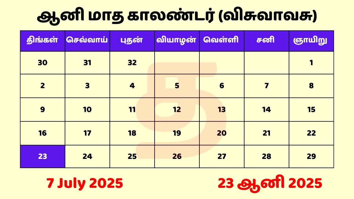 07 July 2025 Tamil Calendar PDF Download