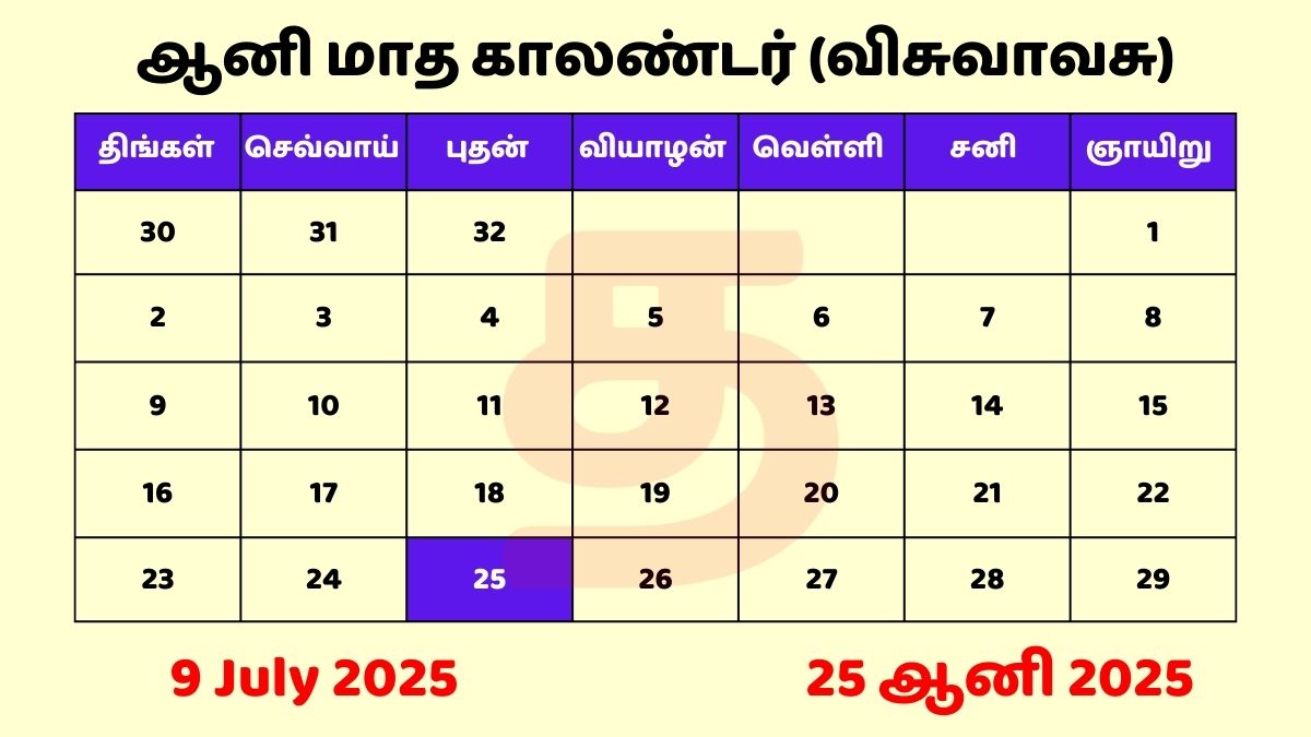 09 July 2025 Tamil Calendar PDF Download