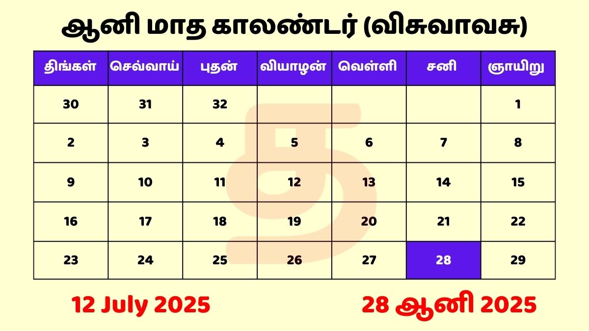 12 July 2025 Tamil Calendar PDF Download