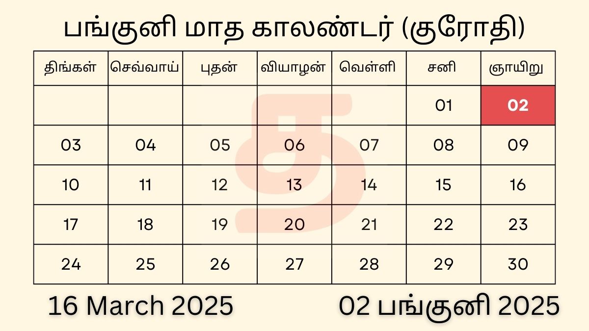 02 Panguni 2025 Tamil Calendar