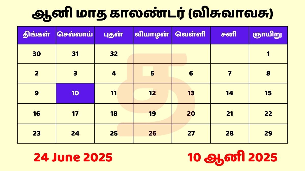 24 June 2025 Tamil Panchangam with Tamil Calendar