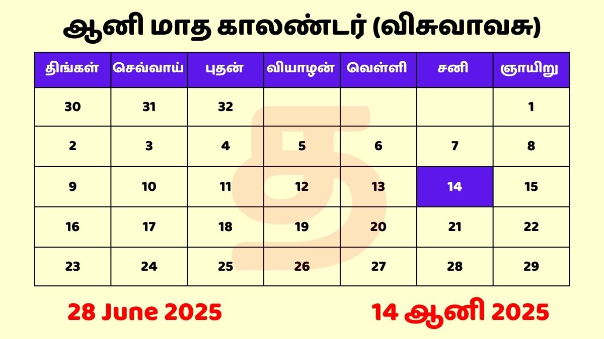 28 June 2025 Tamil Panchangam with Tamil Calendar
