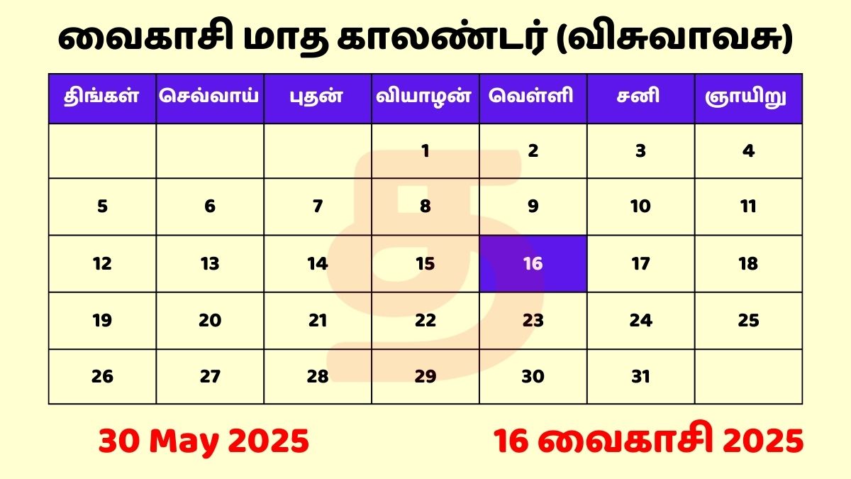 30 May 2025 Tamil Daily Calendar