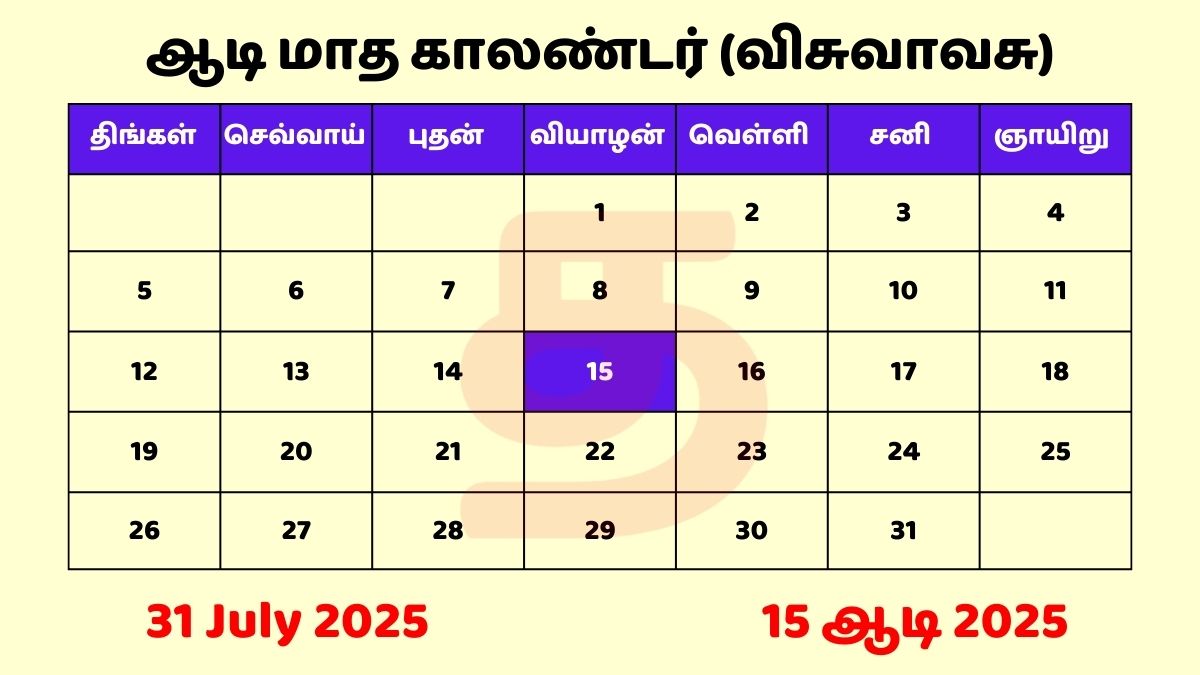 31 July 2025 Tamil Calendar PDF Download