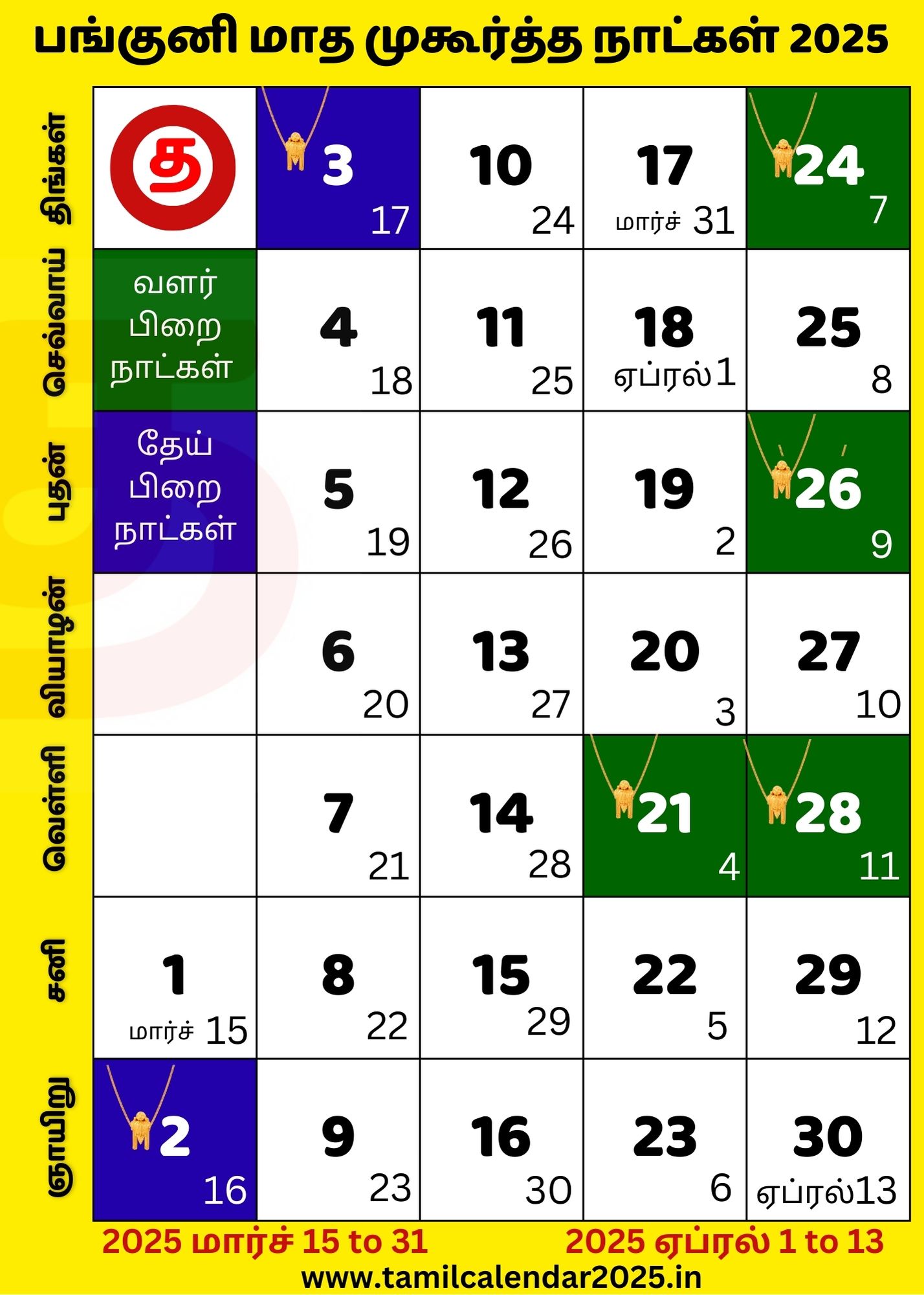 Panguni Month Suba Muhurtham Date 2025
